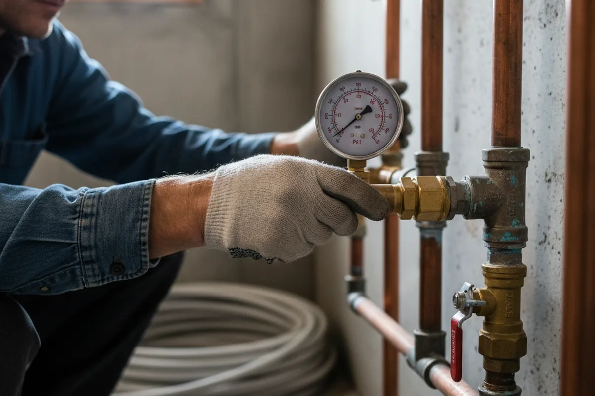 Pressure testing a repaired line during Water Line Repair in South Whitley