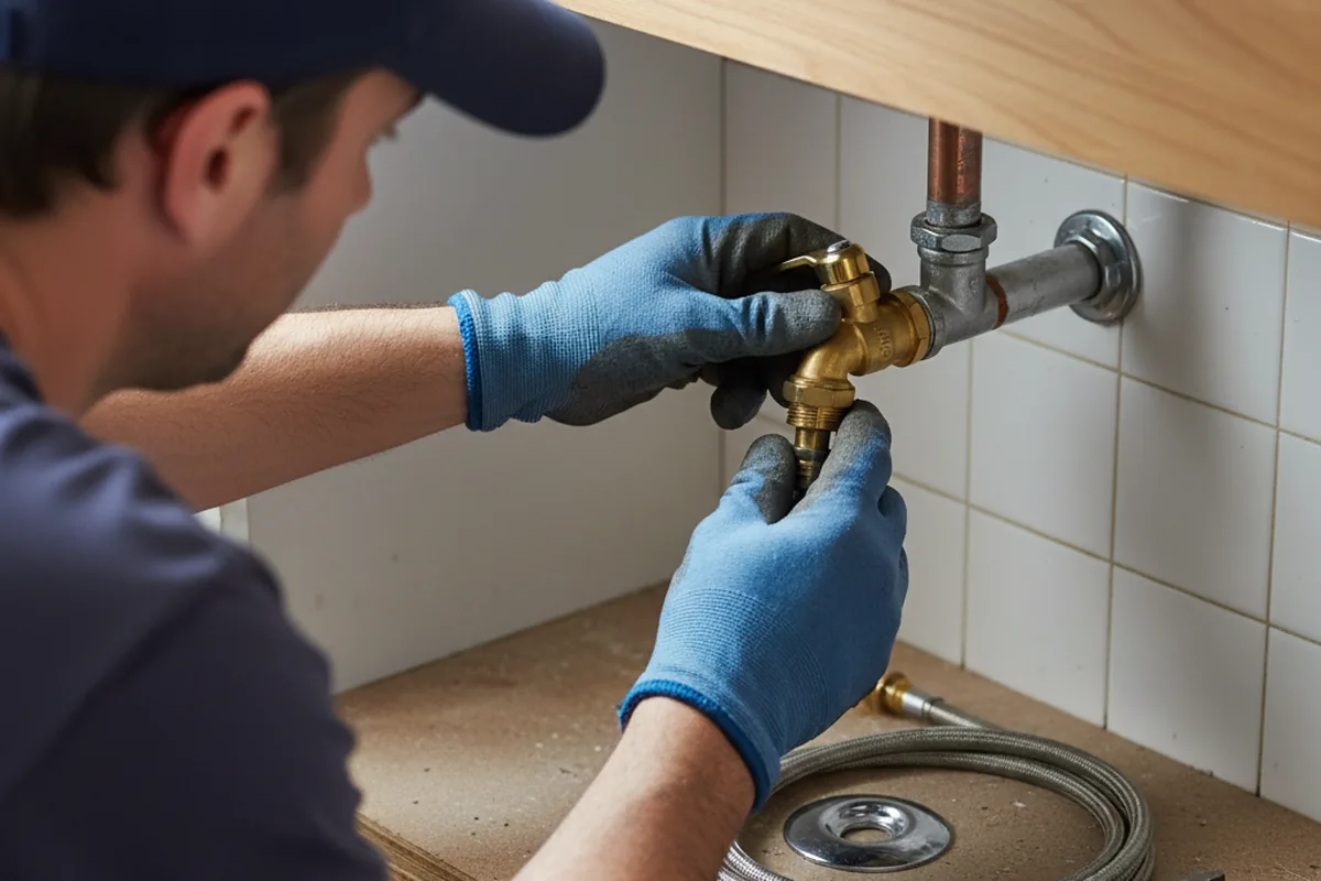 Shutoff valve and fitting work during Emergency Plumbing in South Whitley